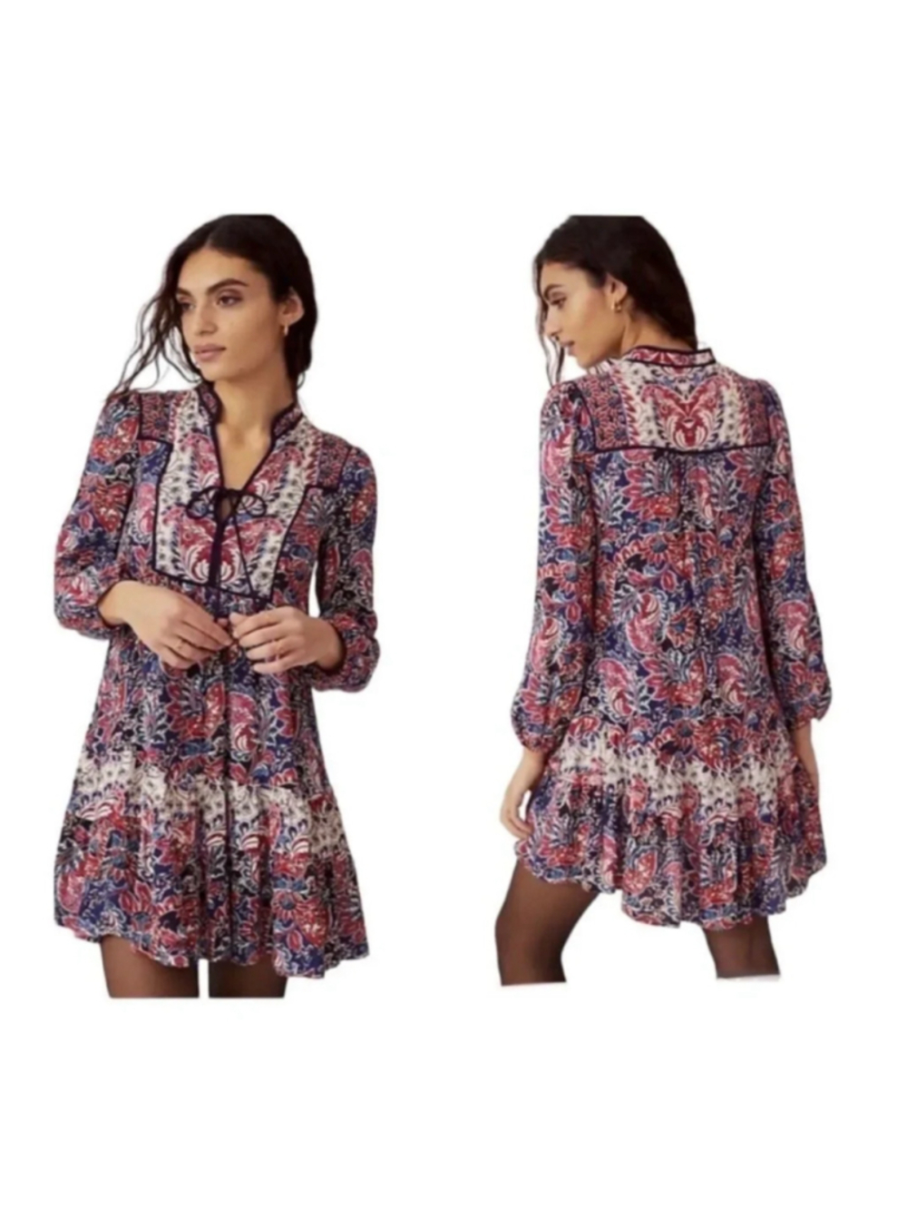 Anthropologie Spliced Tunic Long Sleeve Mini Dress - Picture 5 of 5